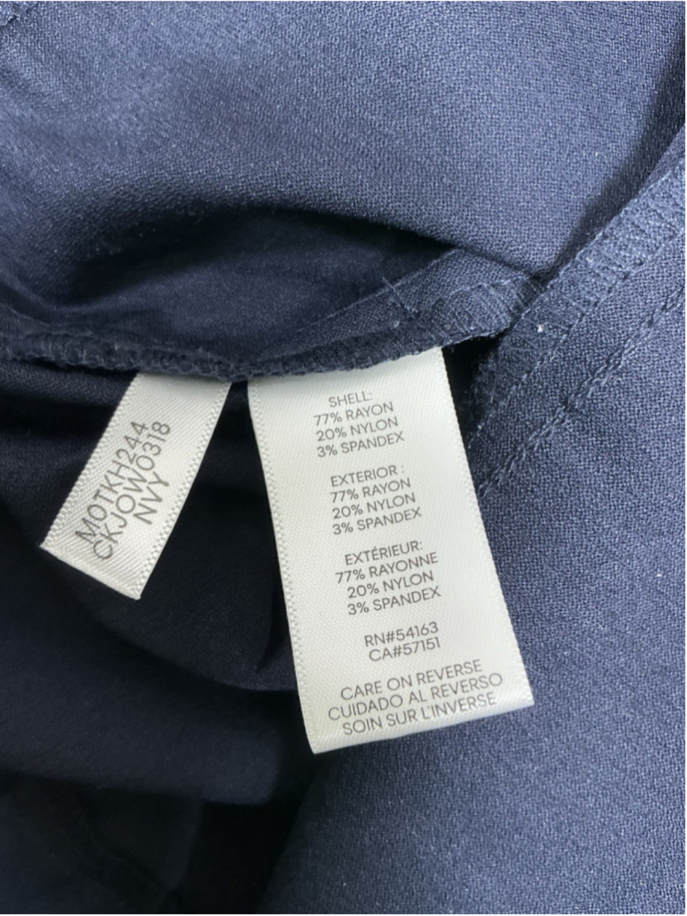 Womans NWT Calvin Klein Dress Pants XL Navy Pullon Elastic Waist - Picture 6 of 8
